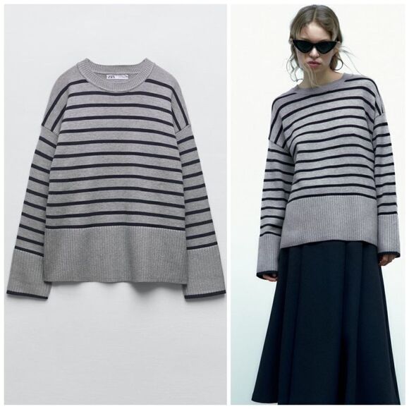 Zara Striped Knit Sweater New - Picture 4 of 11